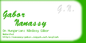 gabor nanassy business card