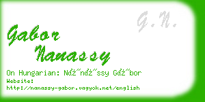 gabor nanassy business card